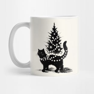 Black cat and Christmas Mug